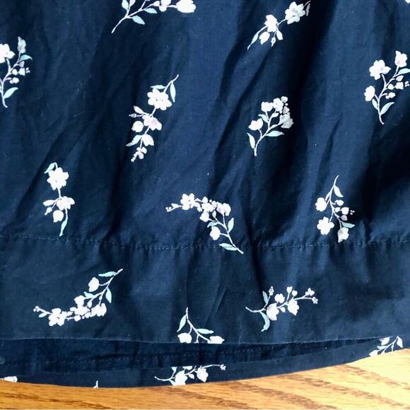 NORDSTROM Fit & Flare Navy White Floral Pleated Sleeveless Girl’s Girl’s Size 16 - Picture 5 of 10